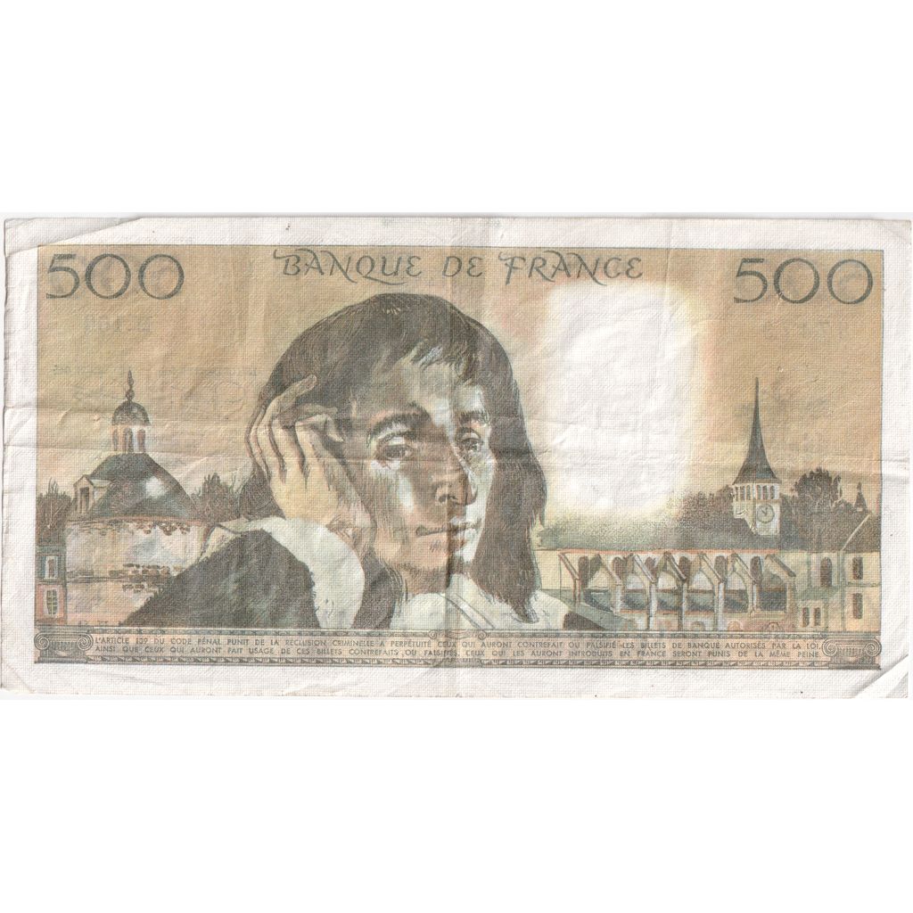 Frankreich, 500 Francs, Pascal, 1982-08-05, M.160, S+