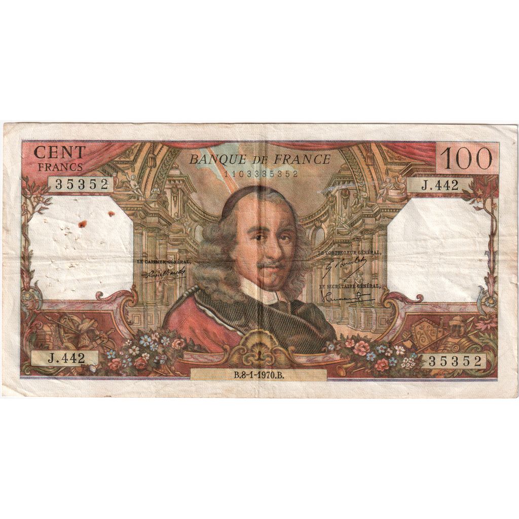 Frankreich, 100 Francs, Corneille, 1970-01-08, J.442, S+