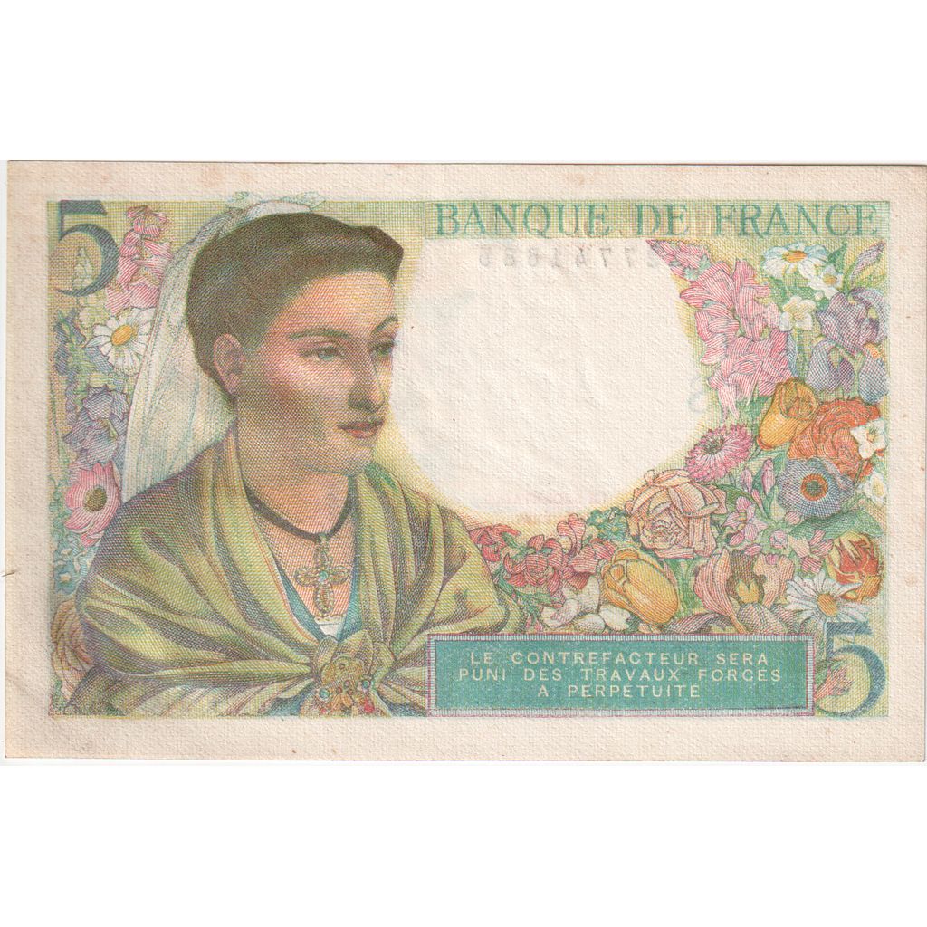 Frankrijk, 5 Francs, Berger, 1943-11-25, C.92, TTB+