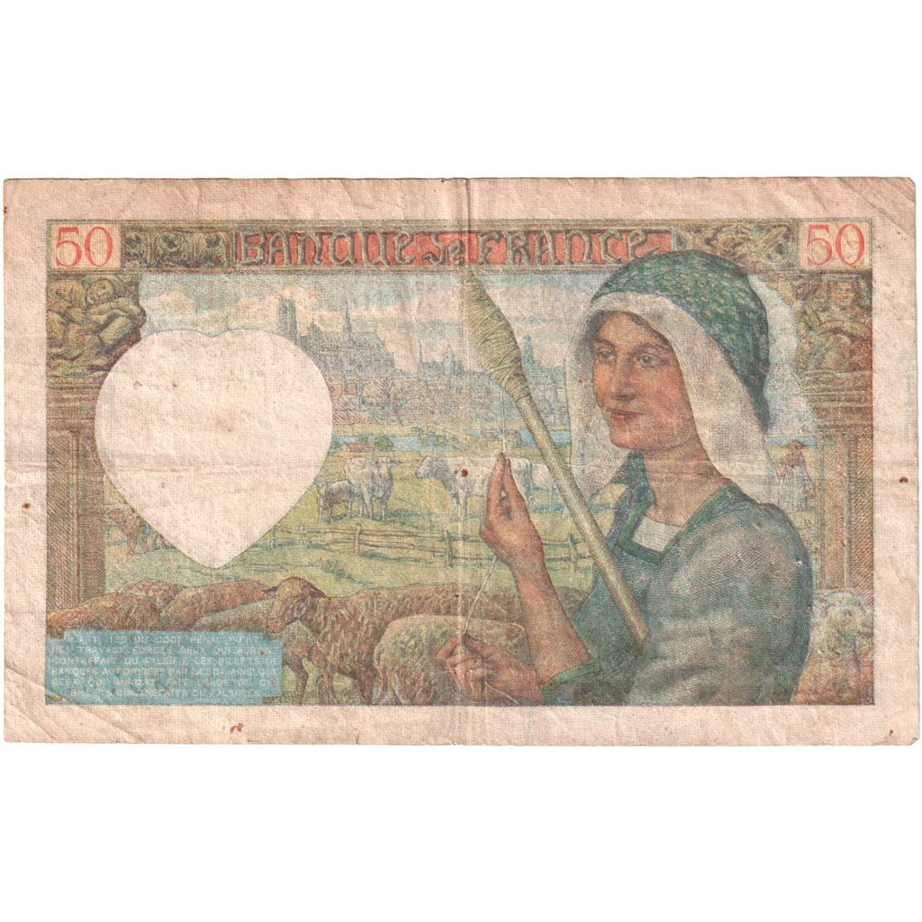 Francia, 50 Francs, Jacques Coeur, 1941-10-02, A.122, B