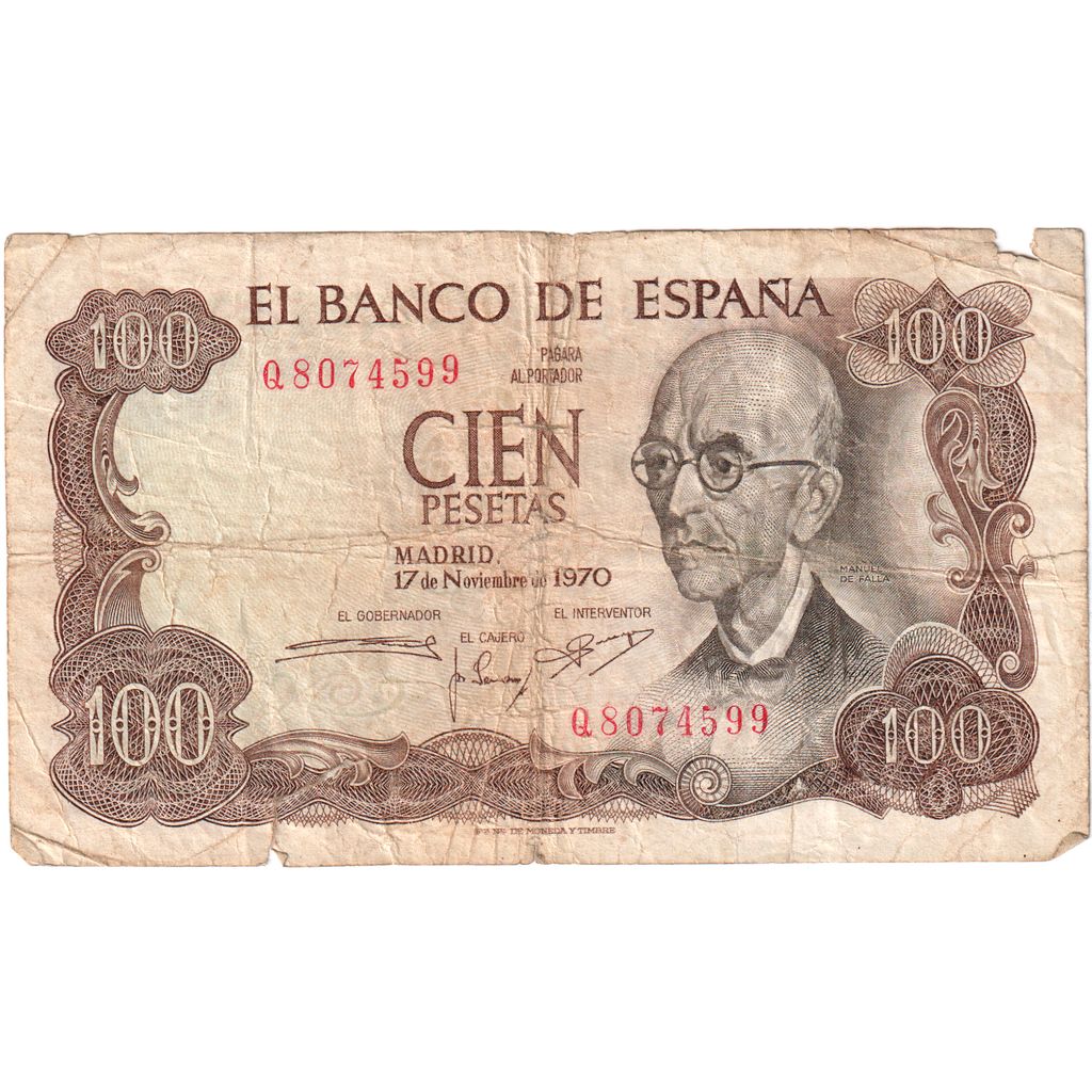 Spagna, 100 Pesetas, 1970-11-17, MB+