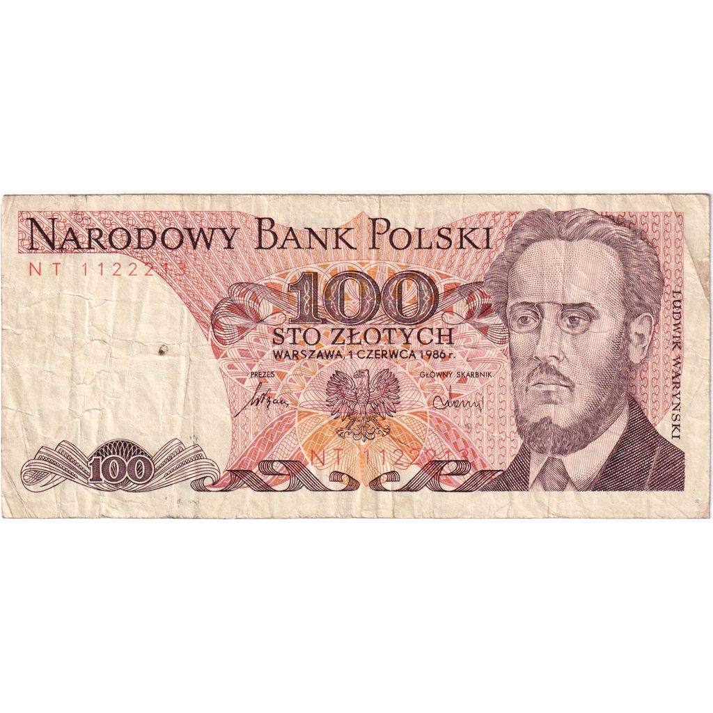 Polonia, 100 Zlotych, 1986-12-01, MB+