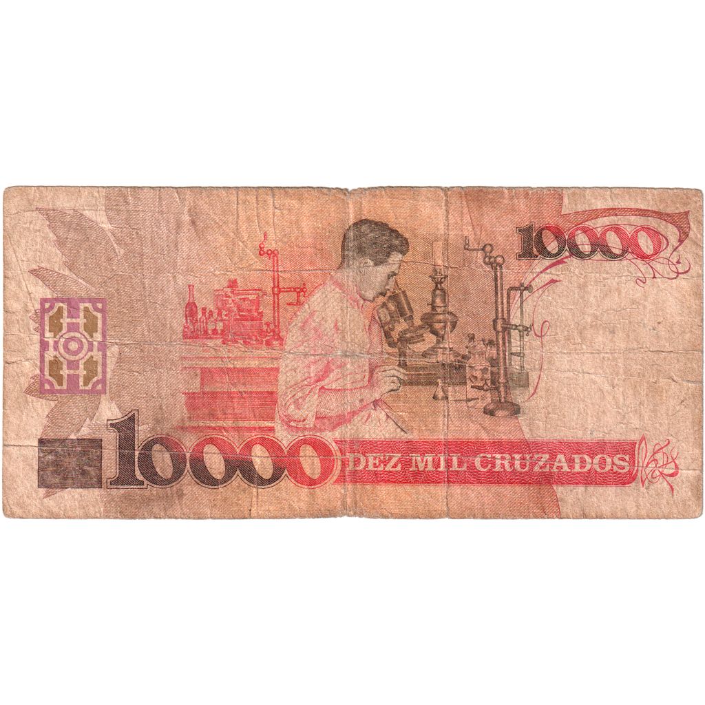 Brésil, 10,000 Cruzados, Undated (1989), TB