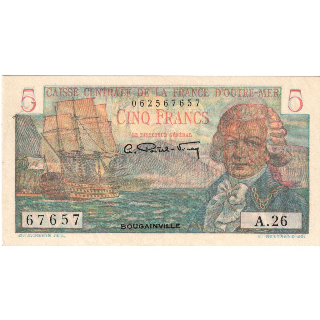 Gabon, 5 Francs, Undated (1947), AU(50-53)