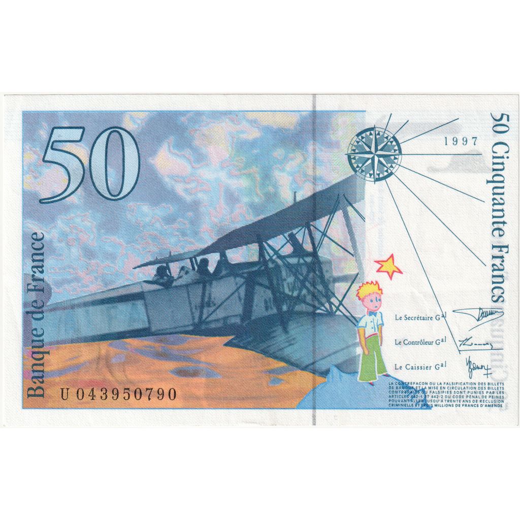 France, 50 Francs, St Exupéry, 1997, U043950790, UNC(65-70)