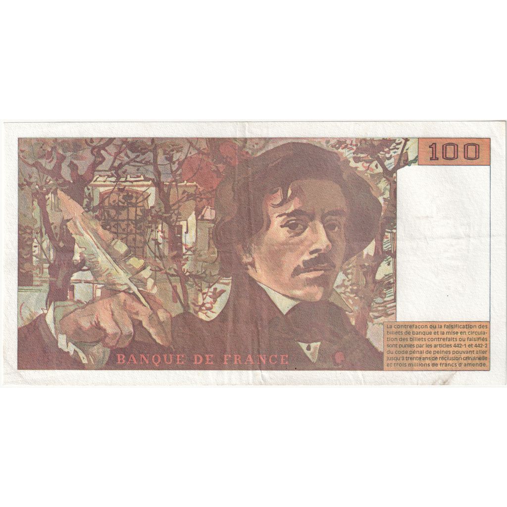 France, 100 Francs, Delacroix, 1994, A.283, TTB