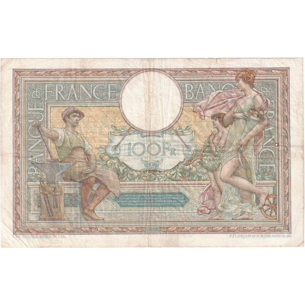 Frankrijk, 100 Francs, Luc Olivier Merson, 1923-01-13, X.8887, TB