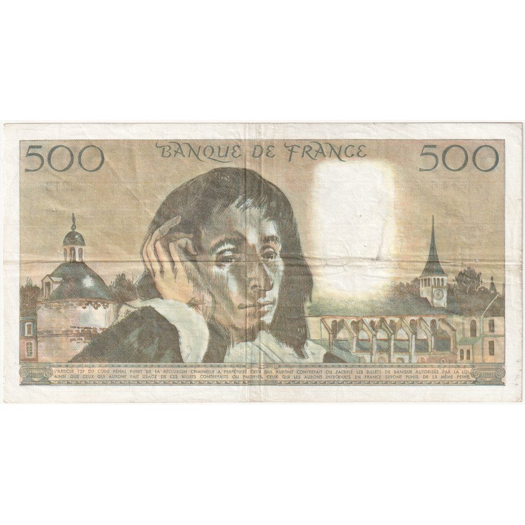 France, 500 Francs, Pascal, 1984-07-05, F.213, EF(40-45)