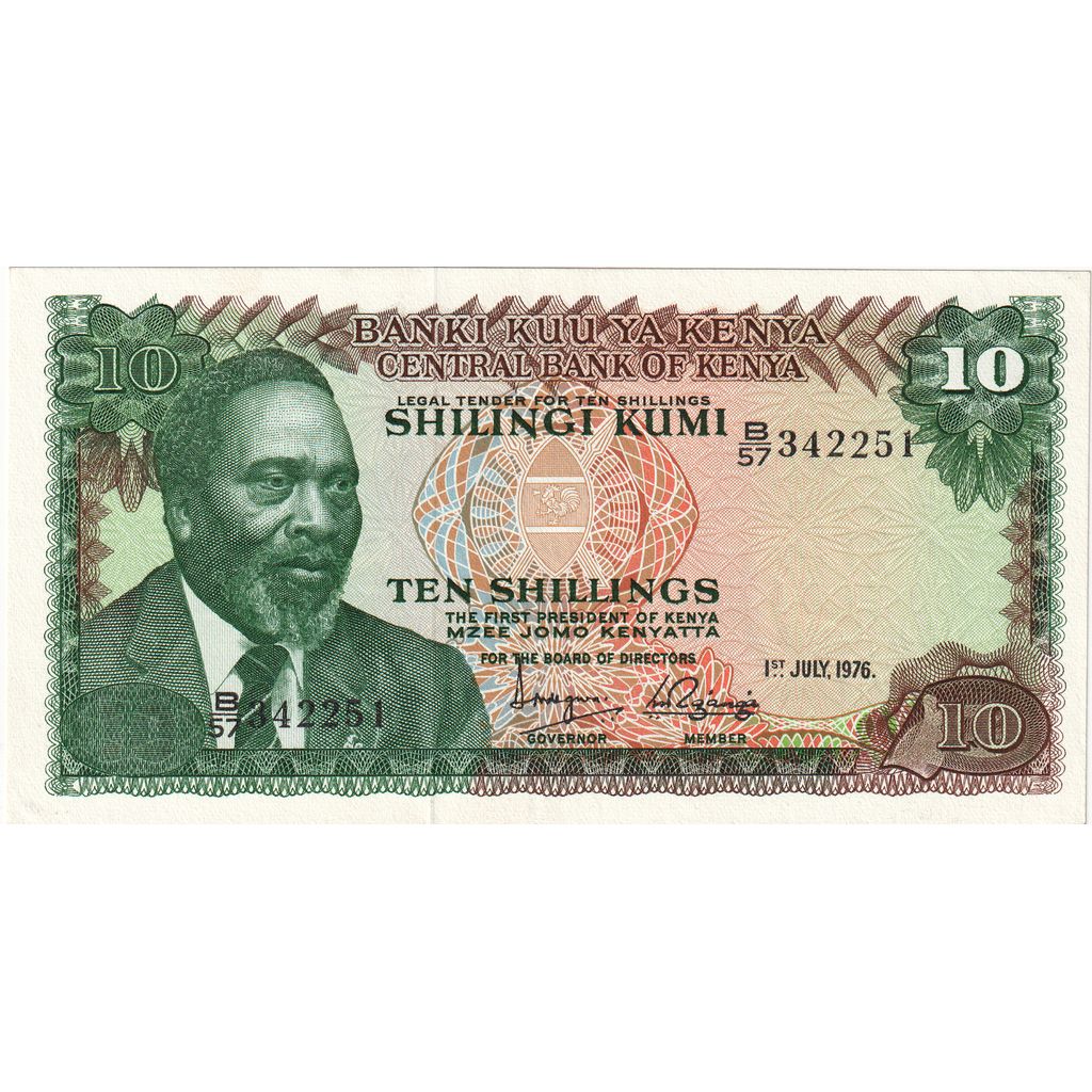 Kenya, 10 Shillings, 1976-07-01, UNC(65-70)