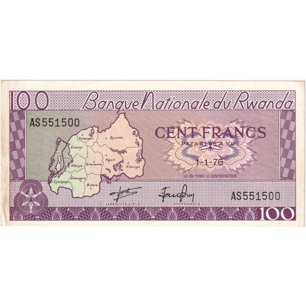 Rwanda, 100 Francs, 01-01-1976, TTB