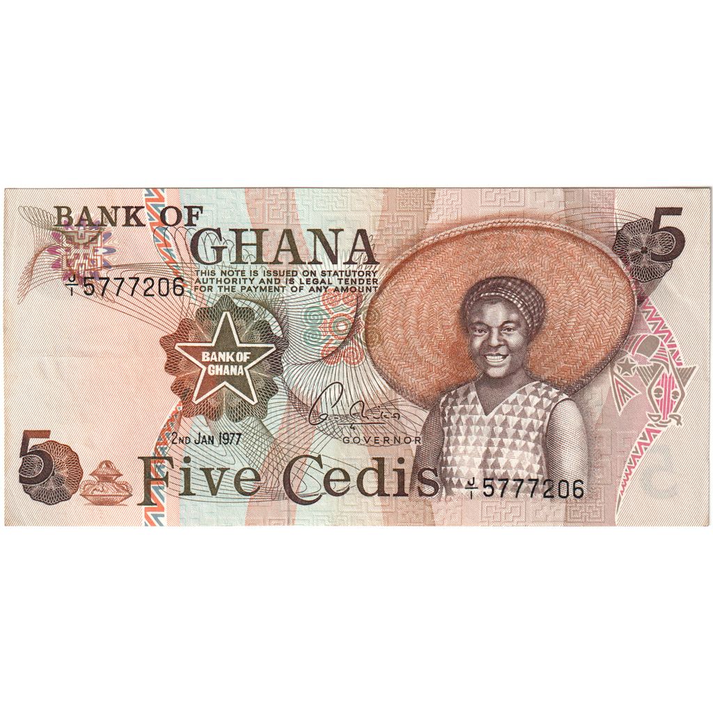 Ghana, 5 Cedis, 1977-01-02, TTB