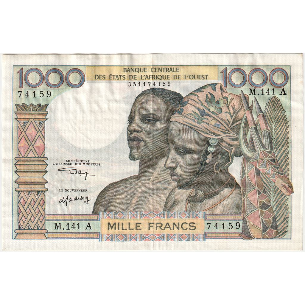 Estados del África Occidental, 1000 Francs, MBC+