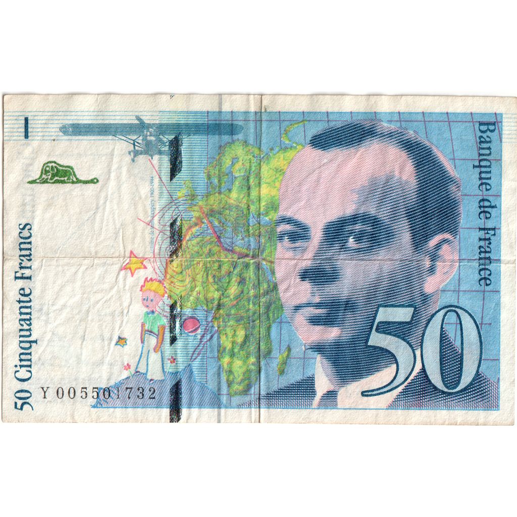France, 50 Francs, St Exupéry, 1993, Y005501732, TB+