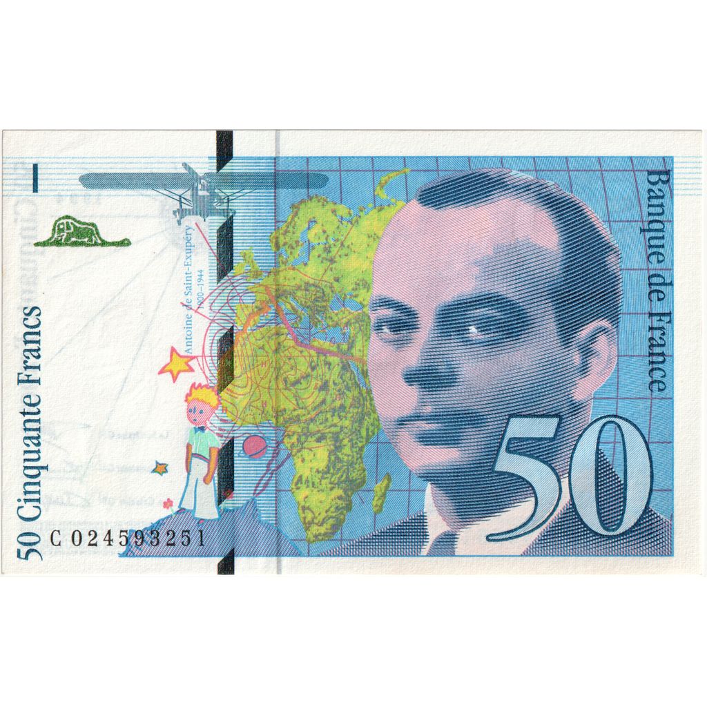 France, 50 Francs, St Exupéry, 1994, C024593251, UNC(65-70)
