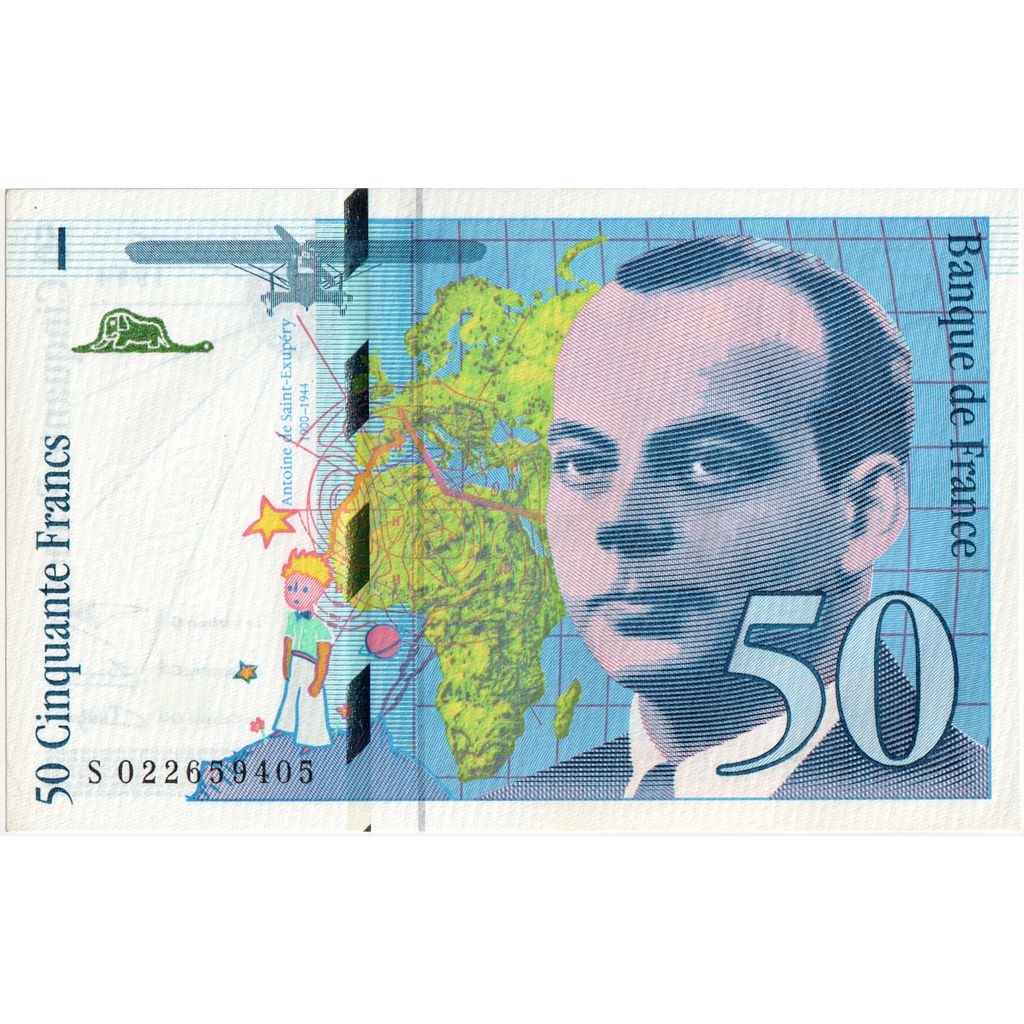 France, 50 Francs, St Exupéry, 1994, S022659405, UNC(65-70)