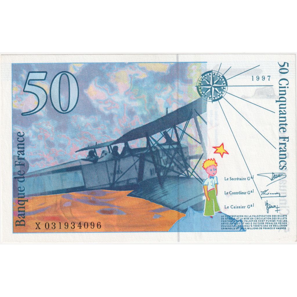 Francia, 50 Francs, St Exupéry, 1997, X031934096, SPL