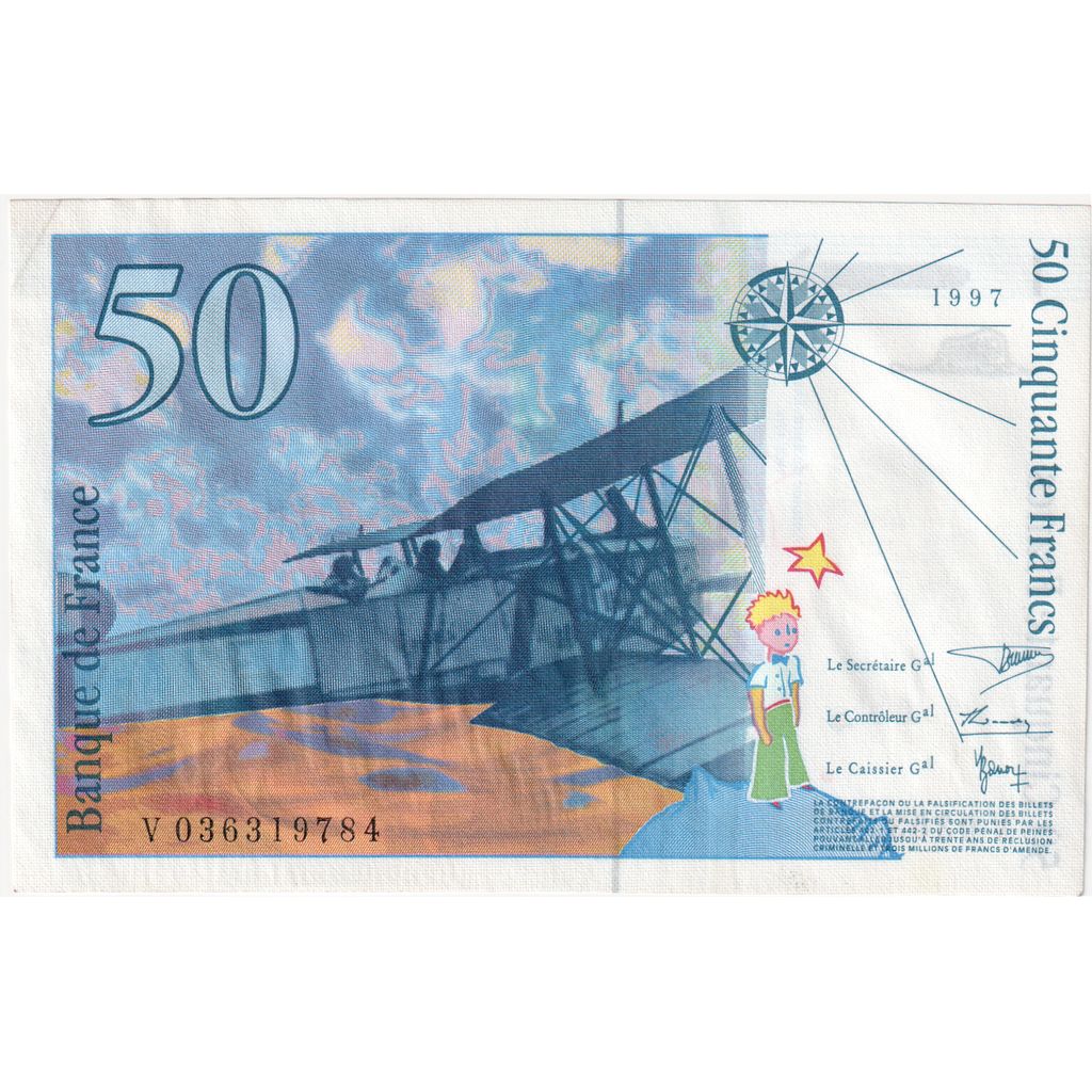 France, 50 Francs, St Exupéry, 1997, V036319784, UNC(63)