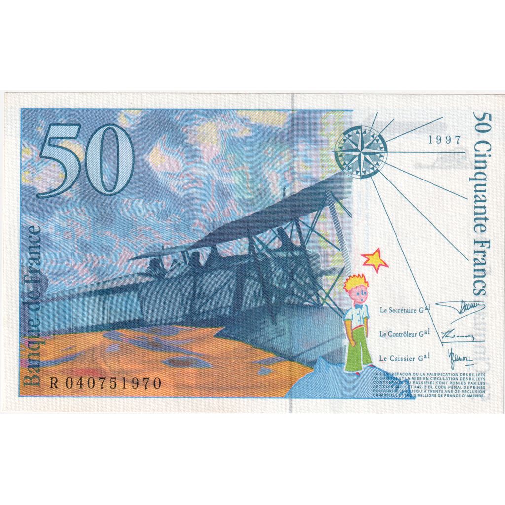 France, 50 Francs, St Exupéry, 1997, R040751970, UNC(65-70)