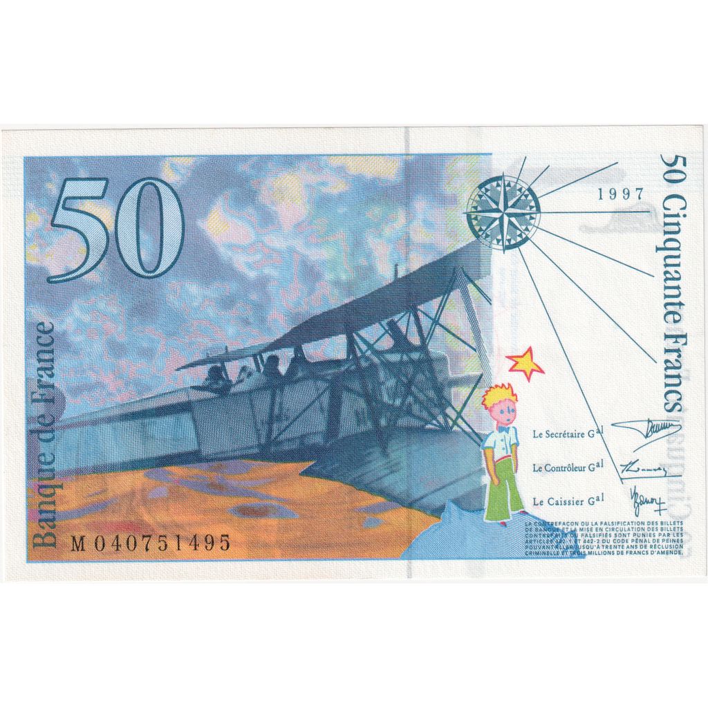 Frankreich, 50 Francs, St Exupéry, 1997, M040751495, UNZ
