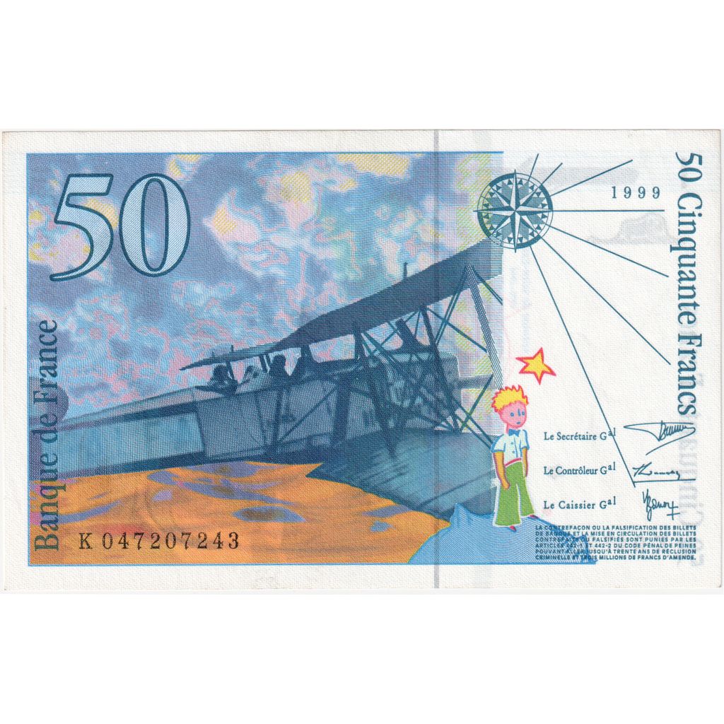 Frankreich, 50 Francs, St Exupéry, 1997, K047207243, UNZ