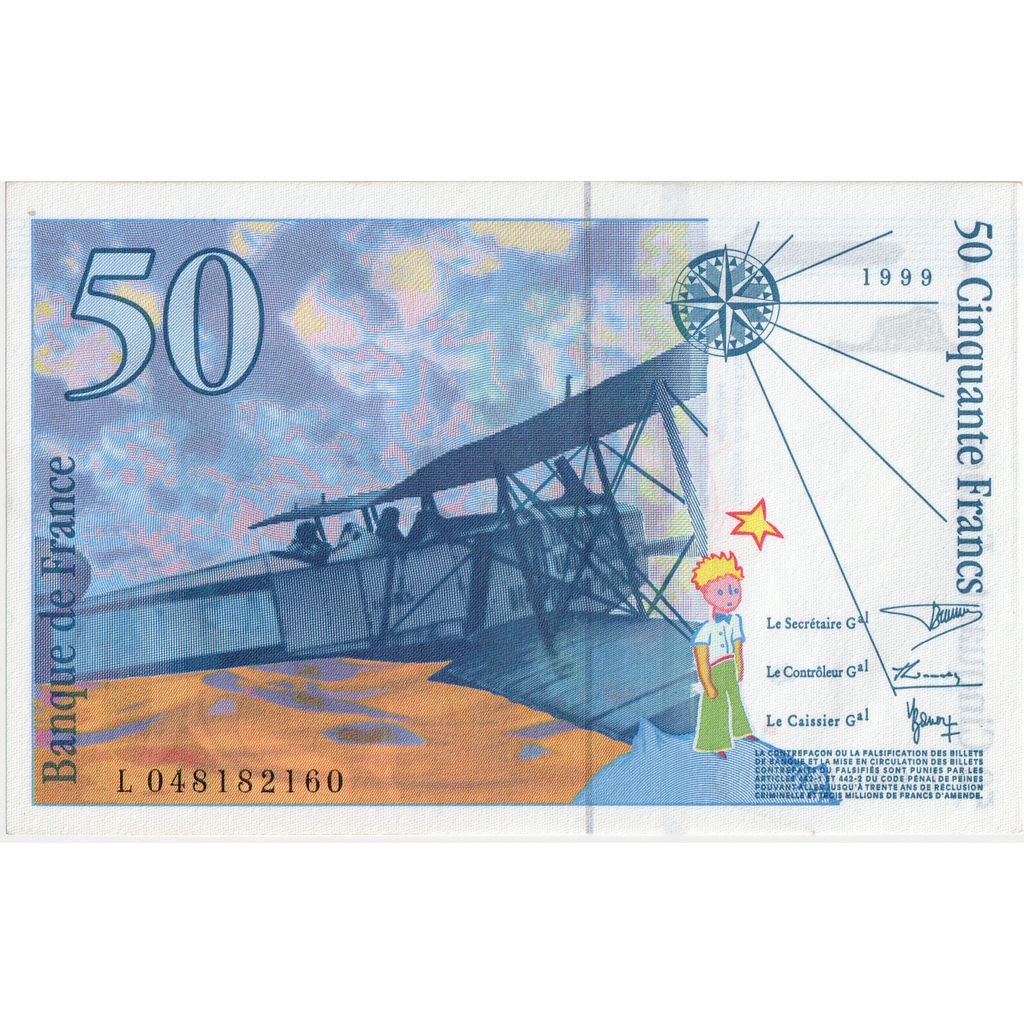 Francja, 50 Francs, St Exupéry, 1997, L048182160, UNC(65-70)