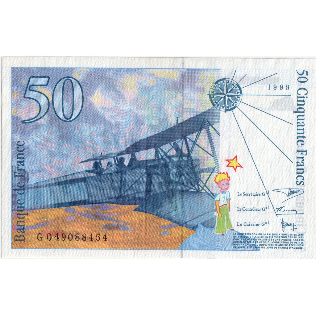 France, 50 Francs, St Exupéry, 1999, G049088454, UNC(65-70)