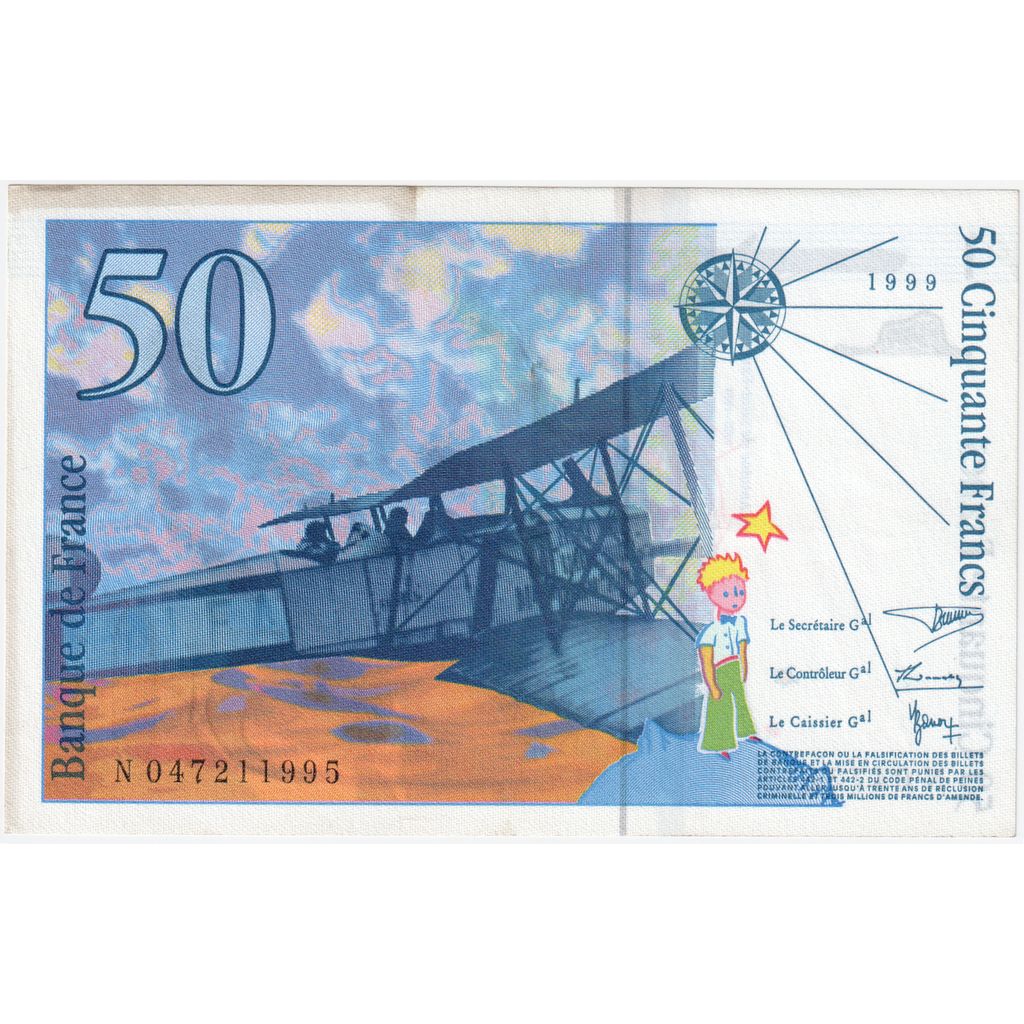 Francia, 50 Francs, St Exupéry, 1999, N047211995, MBC+