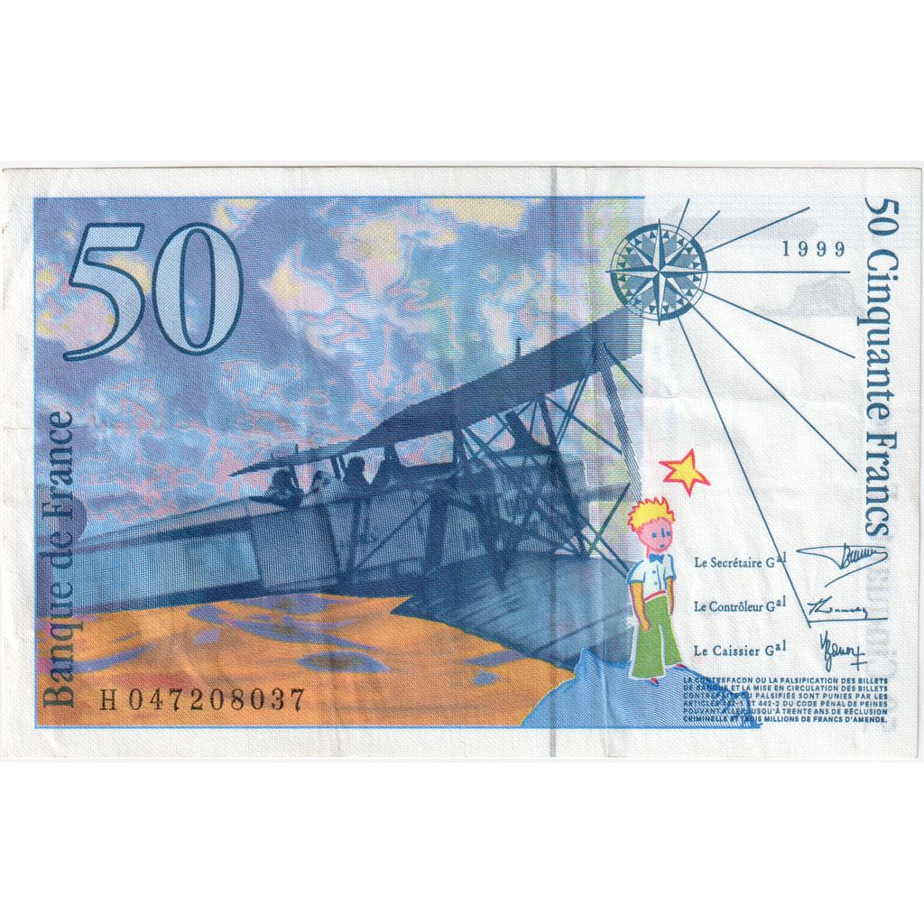 Francia, 50 Francs, St Exupéry, 1999, H047208037, MBC+