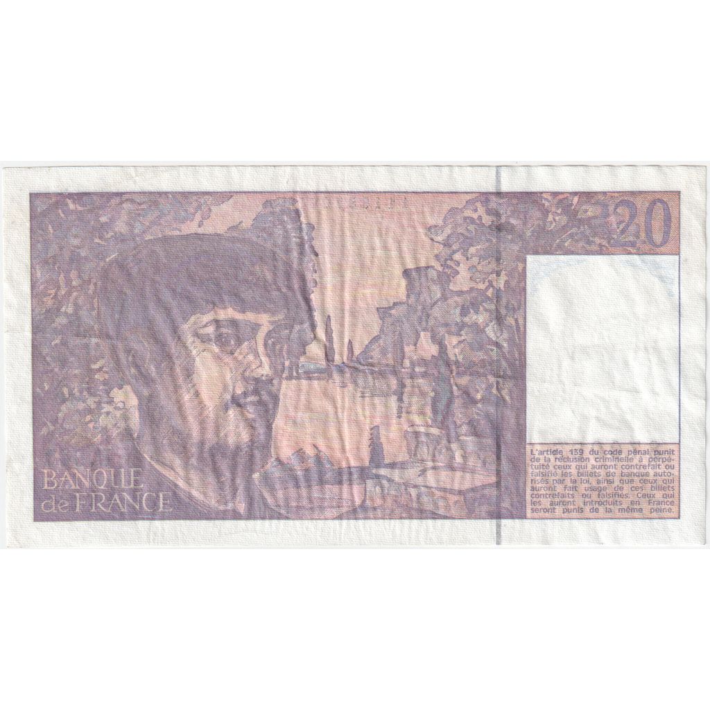 Frankrijk, 20 Francs, Debussy, 1993, U.045, TTB+