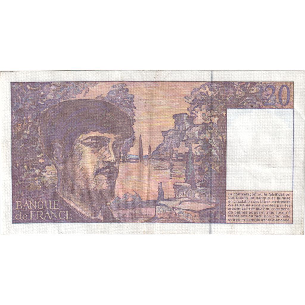 France, 20 Francs, Debussy, 1997, P.052, AU(50-53)
