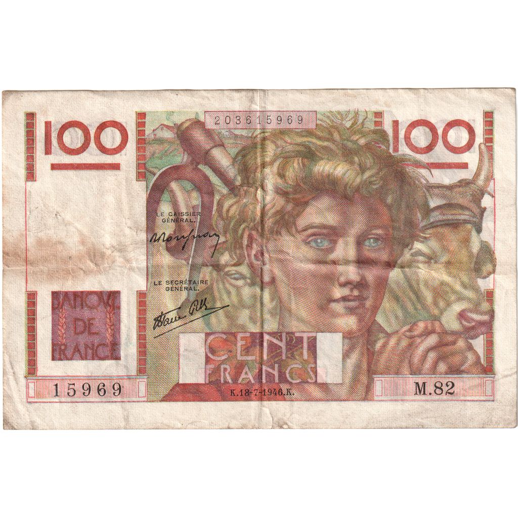 Frankreich, 100 Francs, Jeune Paysan, 1946-07-18, M.82, S+