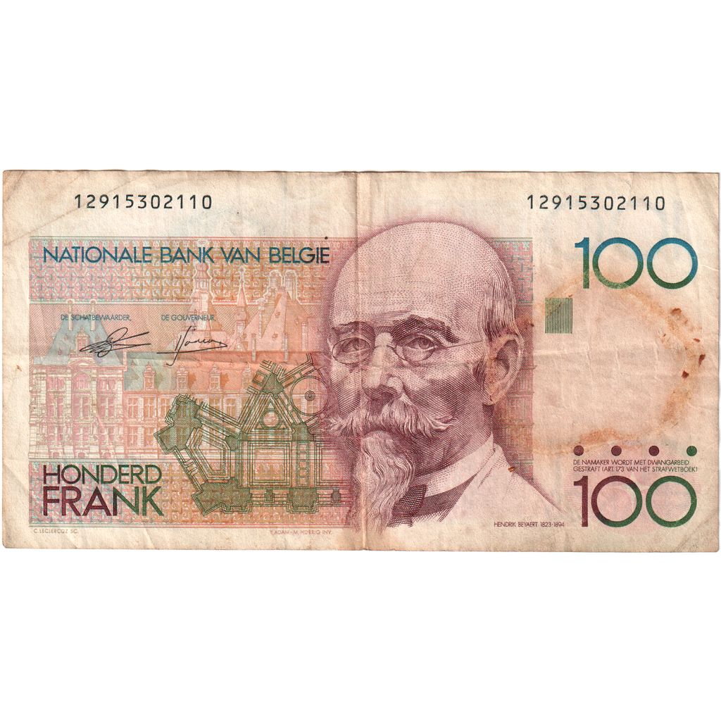 Bélgica, 100 Francs, BC