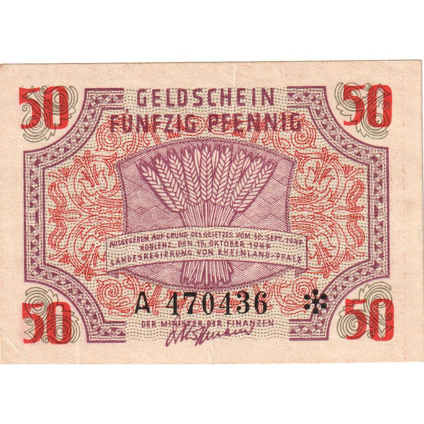Deutschland, Coblenz, 50 Pfennig, 1947-10-15, VZ