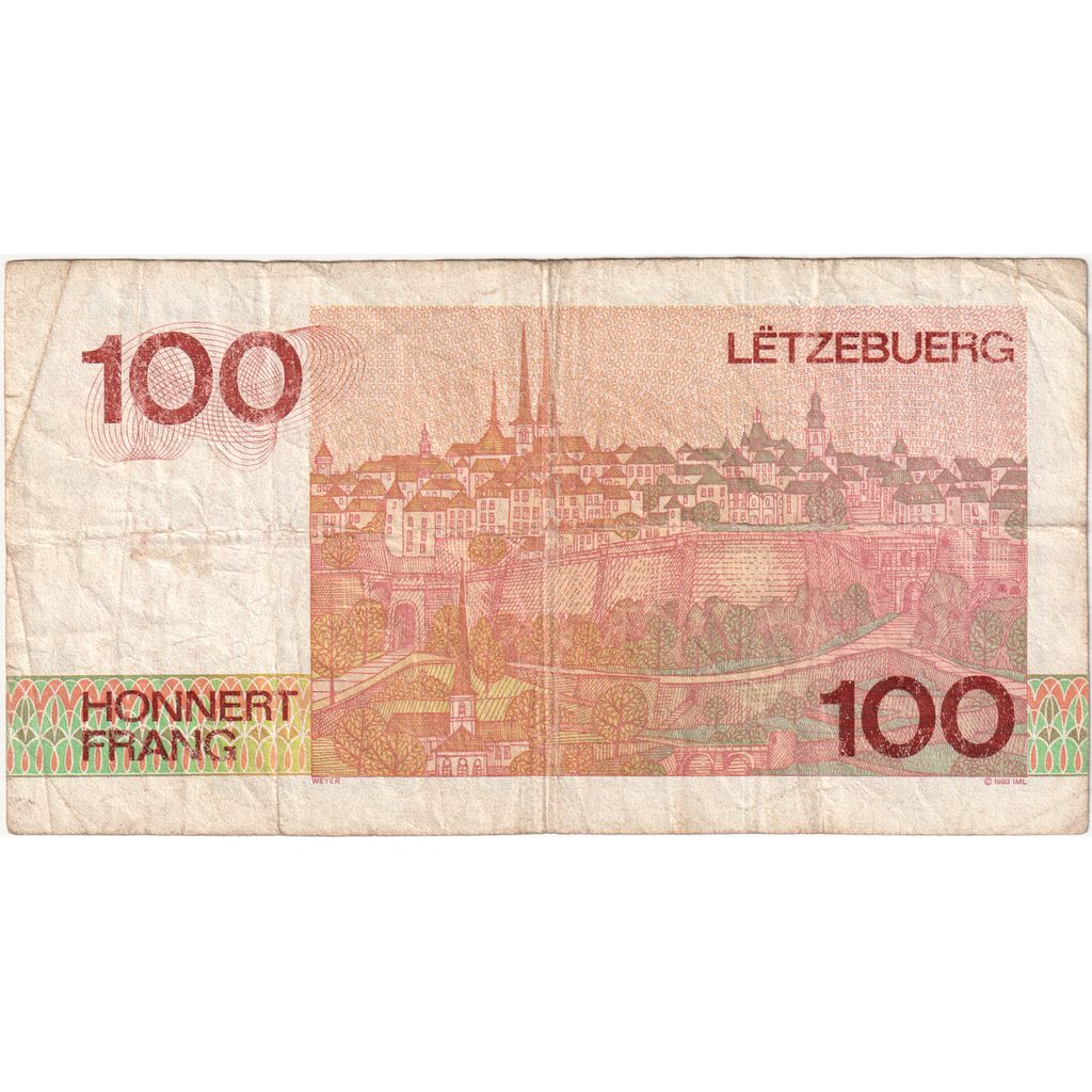 Luxembourg, 100 Francs, Undated (1986), VG(8-10)