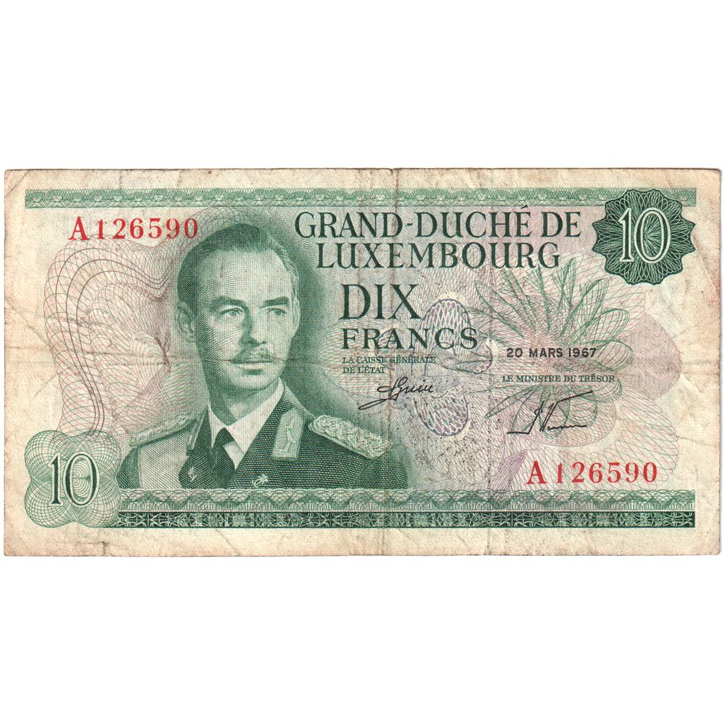 Luxembourg, 10 Francs, 1967-03-20, VF(20-25)