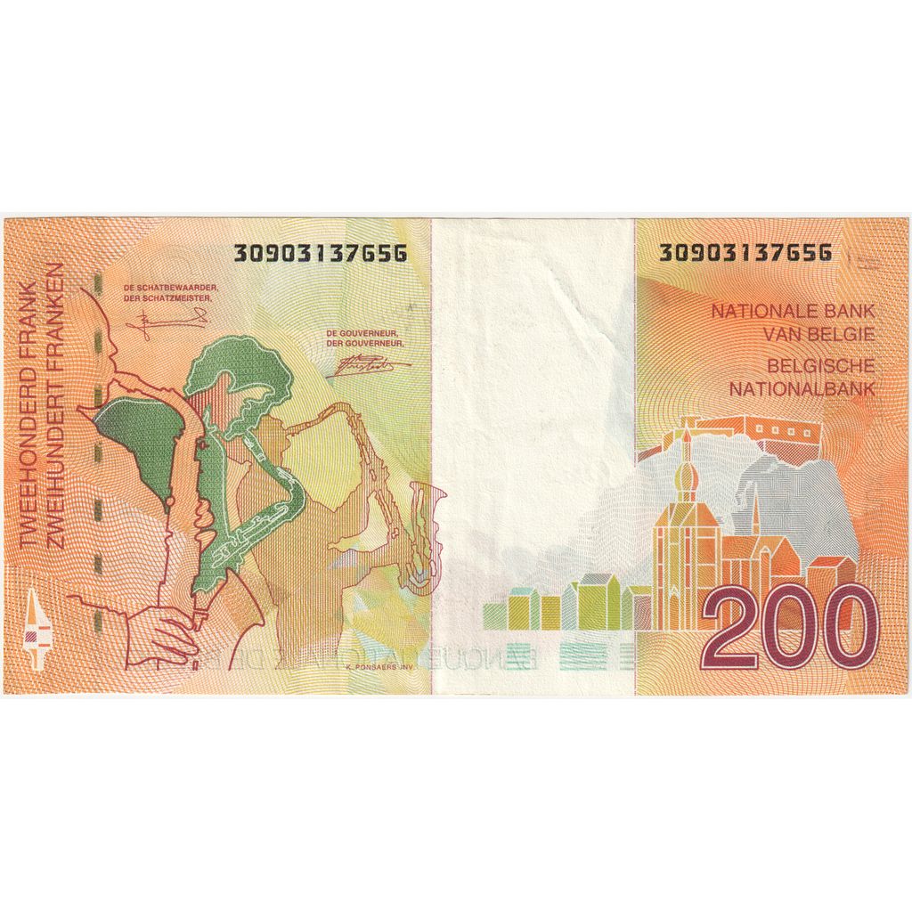Belgium, 200 Francs, AU(50-53)