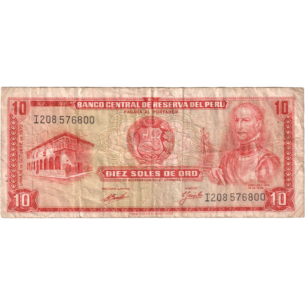 Peru, 10 Soles De Oro, 1970-10-16, VF(20-25)