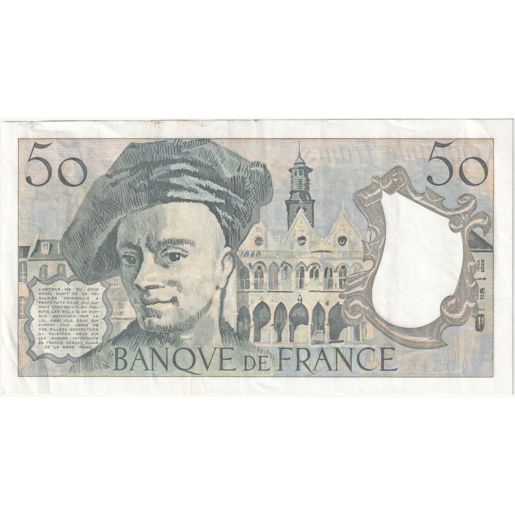 France, 50 Francs, Quentin de La Tour, 1986, E.46, AU(50-53)