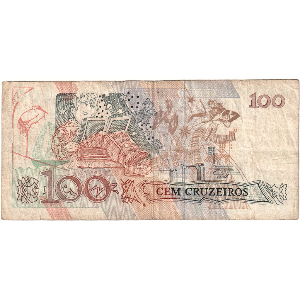 Brasile, 100 Cruzeiros, UNdated (1990), MB