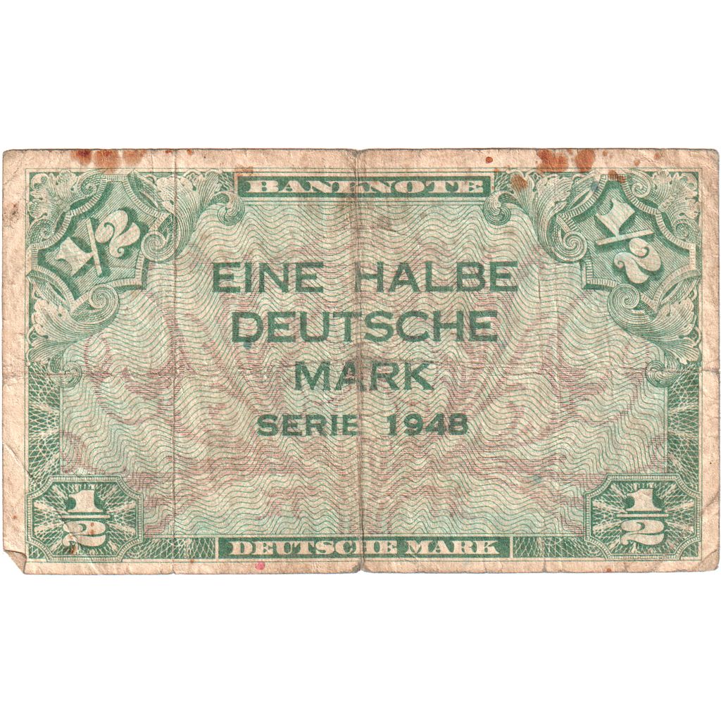 Alemania, 1/2 Deutsche Mark, Undated (1948), BC