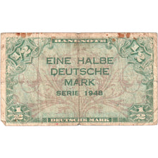 Germany, 1/2 Deutsche Mark, Undated (1948), VF(20-25)