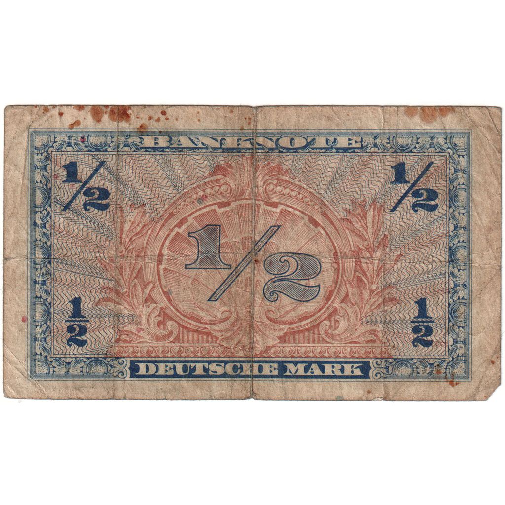Alemania, 1/2 Deutsche Mark, Undated (1948), BC