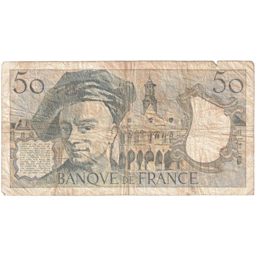 Francja, 50 Francs, Quentin de La Tour, Undated (1987), X.48, VF(20-25)