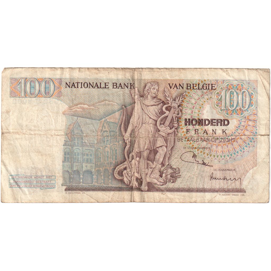 Belgium, 100 Francs, 1971-12-22, VF(20-25)
