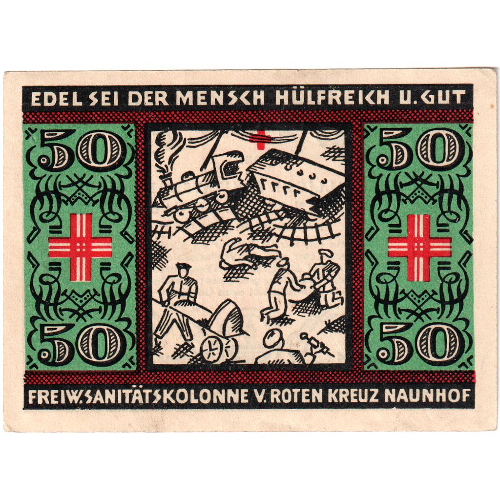 Alemania, Roten Kreitz, 50 Pfennig, MBC+