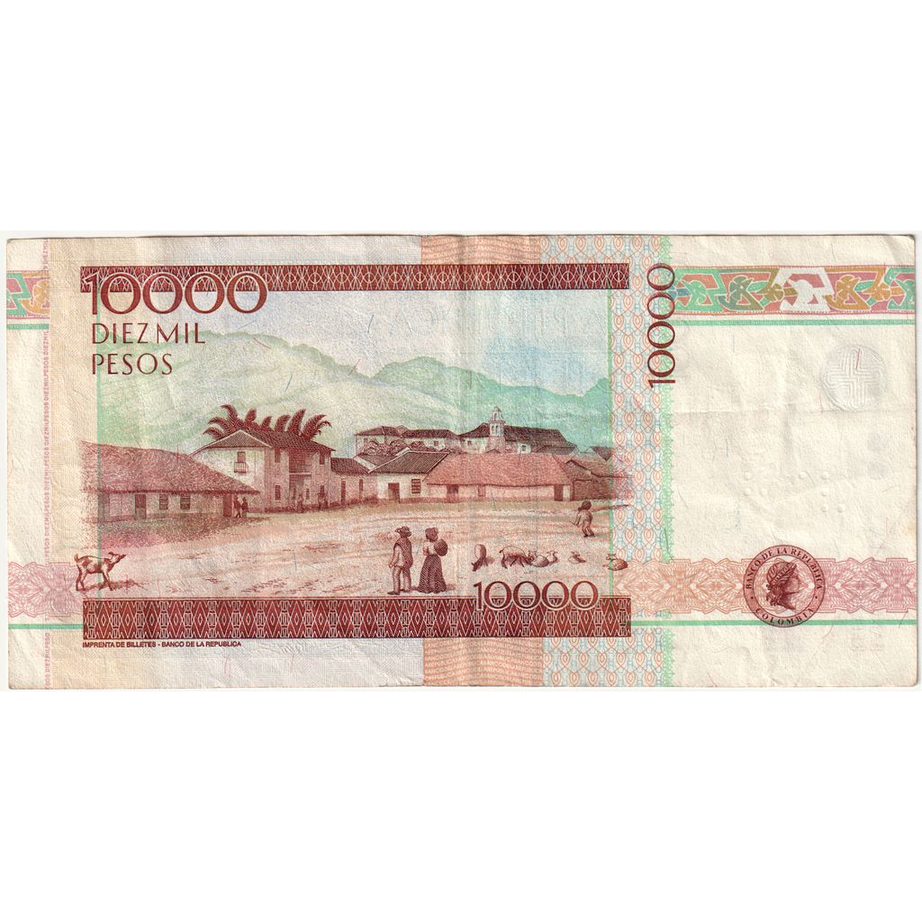 Colômbia, 10,000 Pesos, 2009-08-22, EF(40-45)