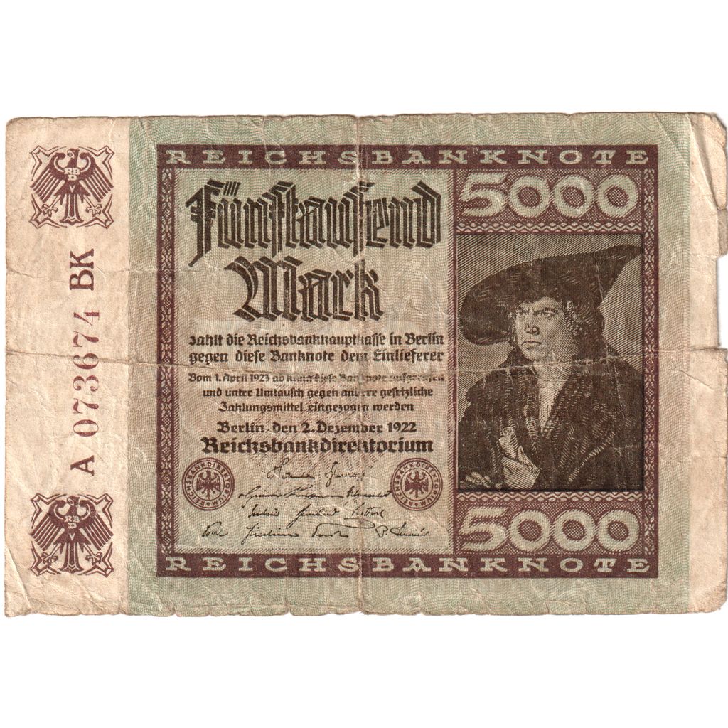 Deutschland, 5000 Mark, 1922-12-02, SGE