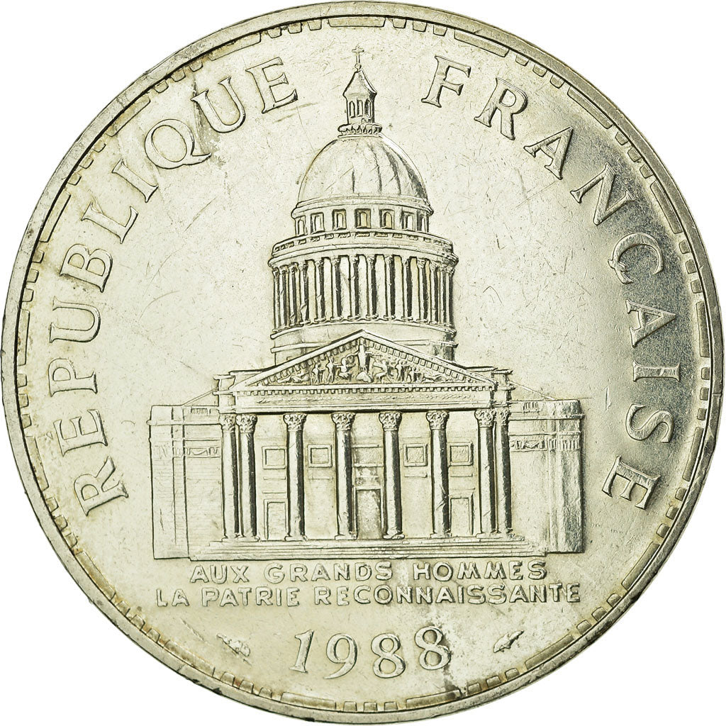 Munten, Frankrijk, Panthéon, 100 Francs, 1988, Paris, PR+, Zilver, Gadoury:898