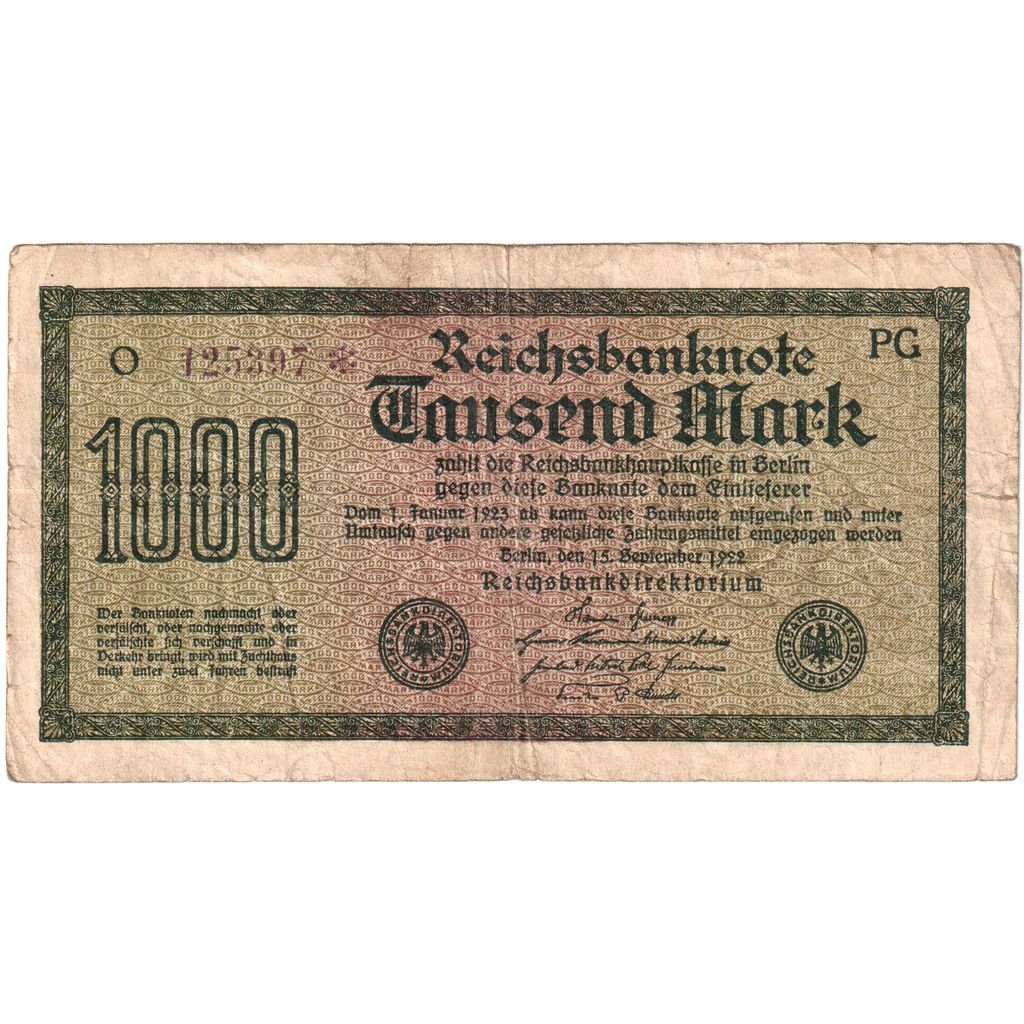 Deutschland, 1000 Mark, 1922-09-15, S