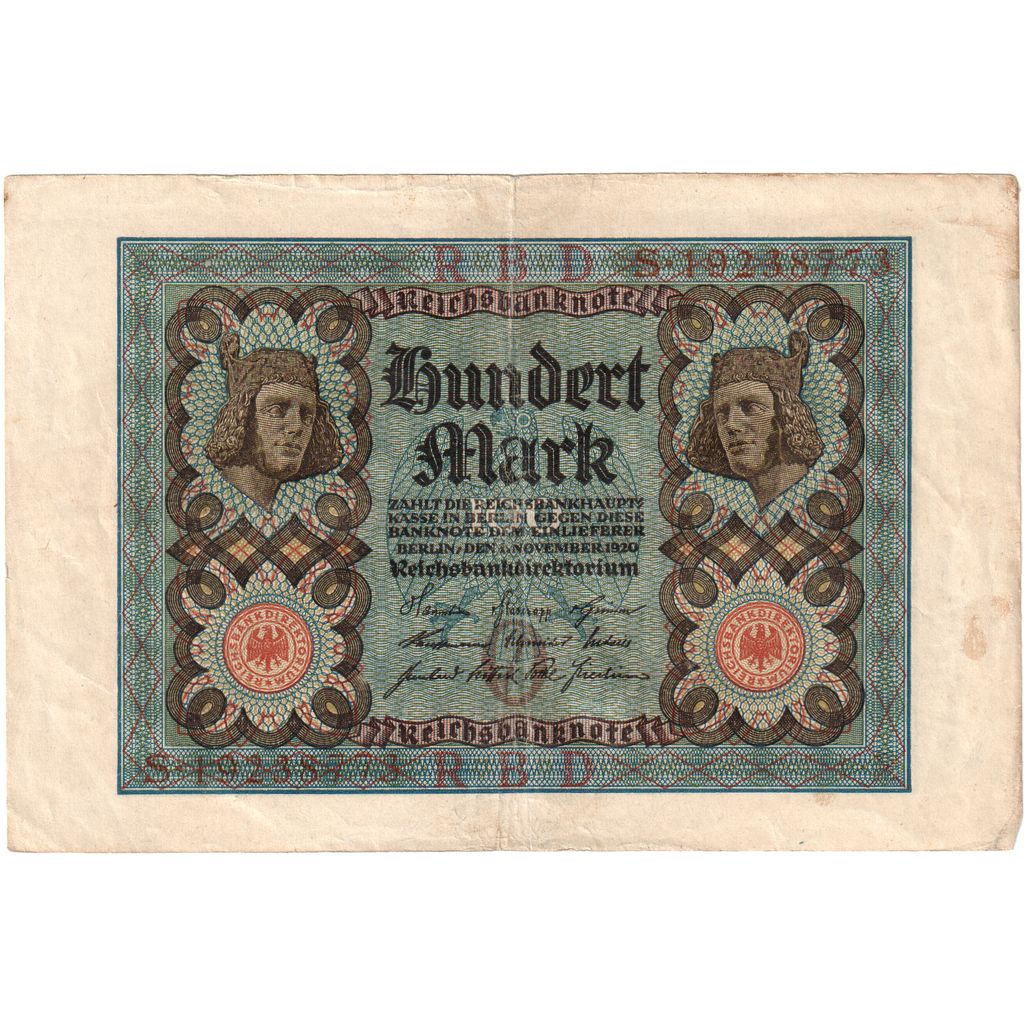 Germany, 100 Mark, 1920-11-01, EF(40-45)